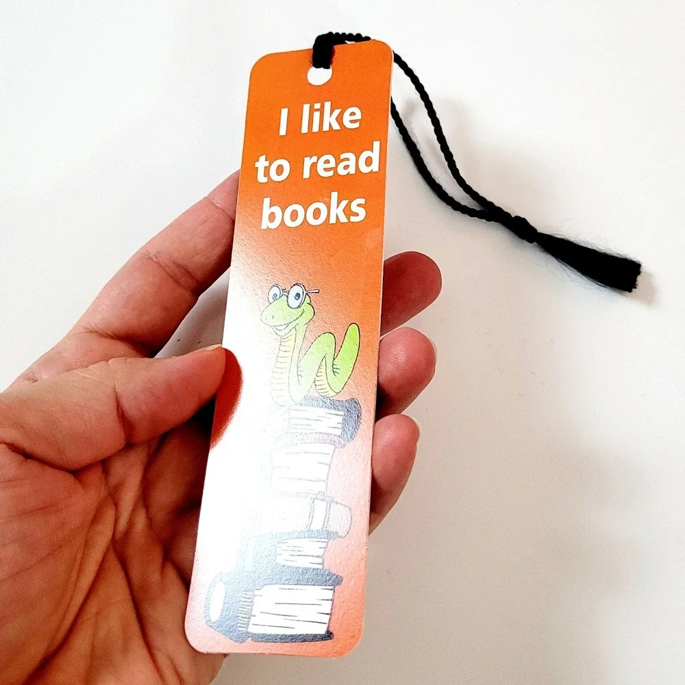 Vintage 90s Bookworm tassel Bookmark I like to Read Books Distinction Britain UK